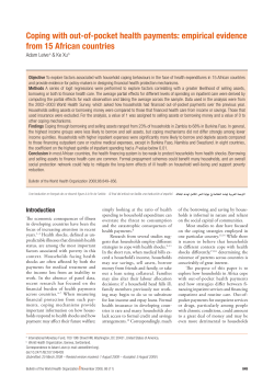 Coping with out-of-pocket health payments: empirical evidence from