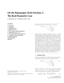 On the Ramanujan AGM Fraction, I: The Real-Parameter Case