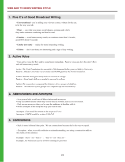 4. Contractions 2. Active Voice 3. Abbreviations and Acronyms 1