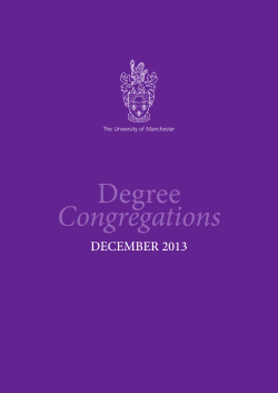 Degree Congregations - The University of Manchester