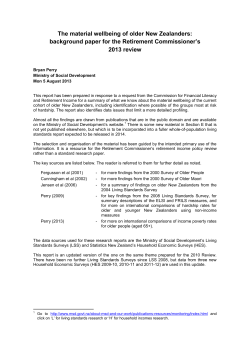 Material wellbeing of older New Zealanders