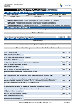 Chemical Approval Request Form
