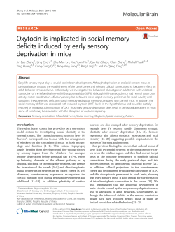 Oxytocin is implicated in social memory deficits
