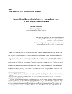 Spectral Legal Personality in Interwar International Law