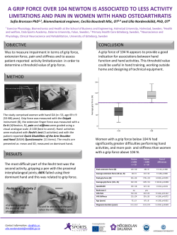 a grip force over 104 newton is associated to less