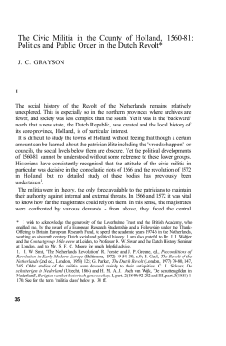 The Civic Militia in the County of Holland, 1560-81: Politics
