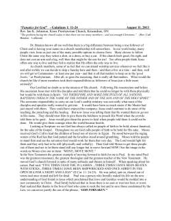 Sermon notes August 11 Fanatics for God