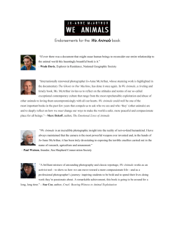 Endorsements for the We Animals book