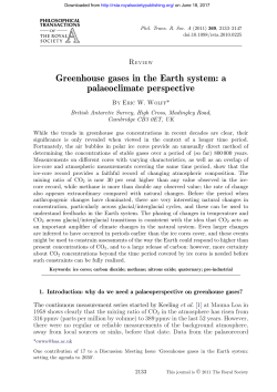 Greenhouse gases in the Earth system: a palaeoclimate perspective