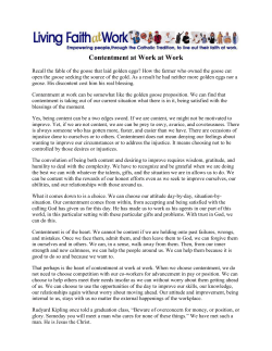 Contentment at Work at Work