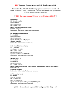 2011 Genesee County Approved Bail
