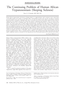 The continuing problem of human African trypanosomiasis (sleeping