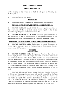 9th March, 2017 - Senate of Pakistan