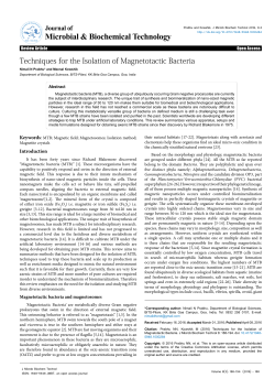 Techniques for the Isolation of Magnetotactic Bacteria