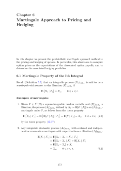 Martingale Approach to Pricing and Hedging