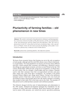 Pluriactivity of farming families &ndash; old phenomenon