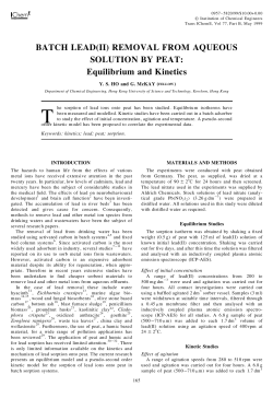 Batch lead(II) removal from aqueous solution by peat