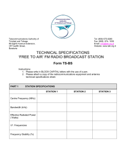 technical specifications `free to air` fm radio broadcast station