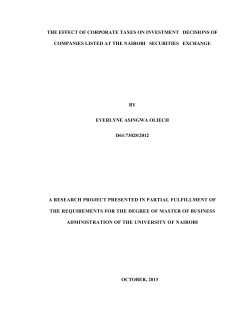 The Effect Of Corporate Taxes On Investment Decisions Of
