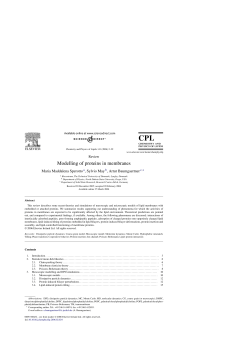 Modelling of proteins in membranes