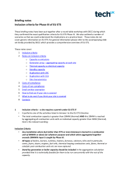 EU ETS Briefing notes