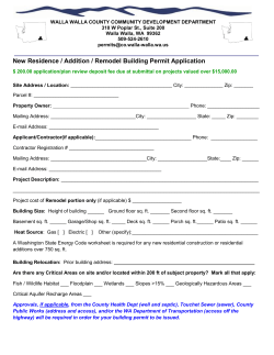 New Residence / Addition / Remodel Building Permit Application
