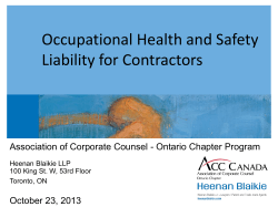 Occupational Health and Safety Liability for Contractors