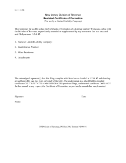 L-111 Restated Certificate of Formation - LLC