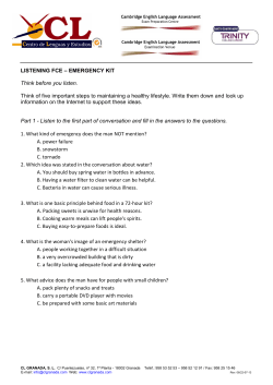 listening fce &ndash; emergency kit