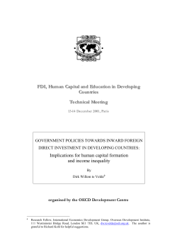 government policies towards inward foreign direct