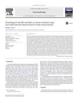 Chronology of rock falls and slides in a desert mountain range: Case