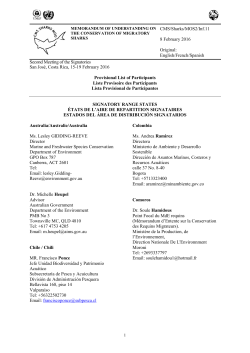 Second Meeting of the Signatories San Jos&eacute;, Costa Rica, 15