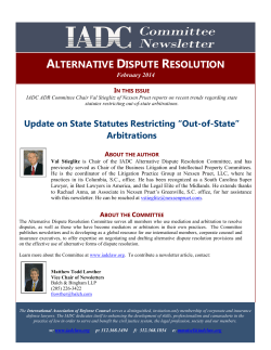 Update on State Statutes Restricting `Out-of
