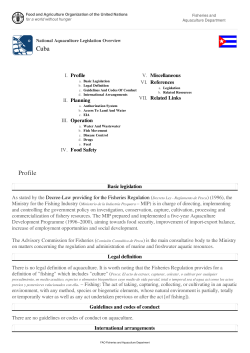 National Aquaculture Legislation Overview - Cuba