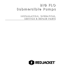 BIG FLO Submersible Pumps INSTALLATION, OPERATION