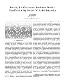 Polarity Reinforcement: Sentiment Polarity Identification By Means