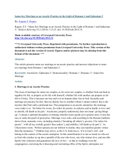 Same-Sex Marriage as an Ascetic Practice in the Light