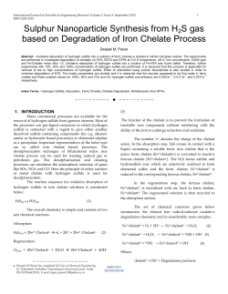 Sulphur Nanoparticle Synthesis from H2S gas based on