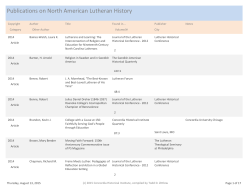 Bibliography for 2014 - Concordia Historical Institute