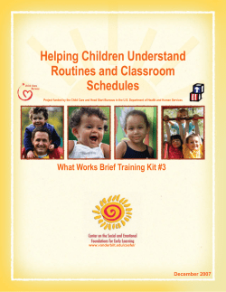 Helping Children Understand Routines and Classroom