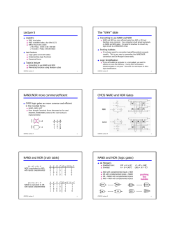 Lecture 5 The &ldquo;WHY&rdquo; slide NAND/NOR more common/efficient