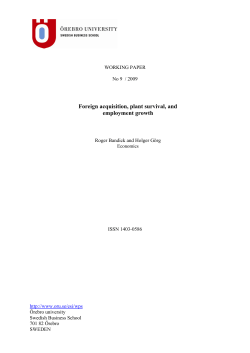 Foreign acquisition, plant survival, and employment growth