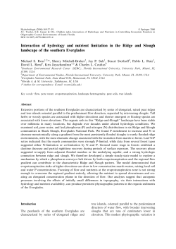 Interaction of hydrology and nutrient limitation in the Ridge and