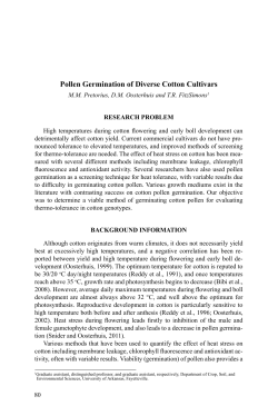 Pollen Germination of Diverse Cotton Cultivars