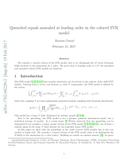 Quenched equals annealed at leading order in the colored SYK model