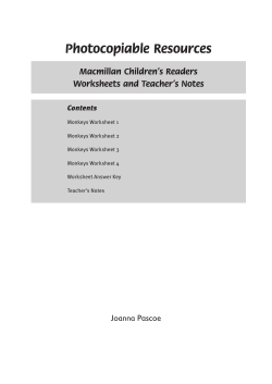 Monkeys Worksheet 2 - Macmillan Young Learners