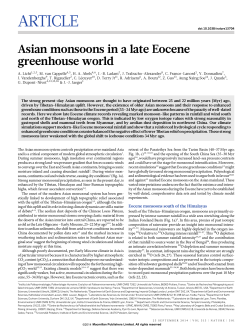 Asian monsoons in a late Eocene greenhouse world