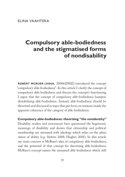 Compulsory able-bodiedness and the stigmatised