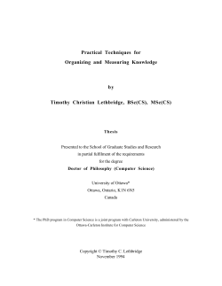 Practical Techniques for Organizing and Measuring Knowledge