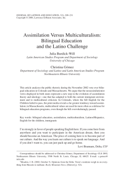 Assimilation Versus Multiculturalism: Bilingual Education and the